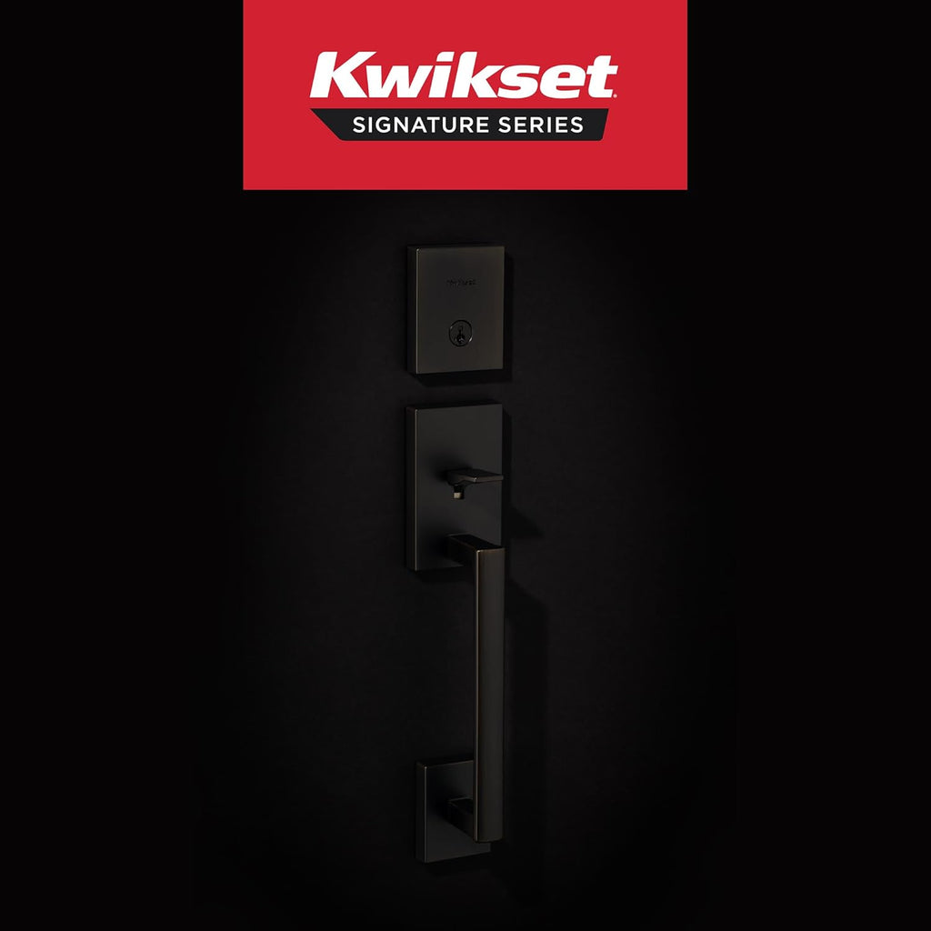 San Clemente Front Door Lock Handle and Deadbolt Set, Entry Handleset Exterior with Interior Reversible Lever - Door Handleset