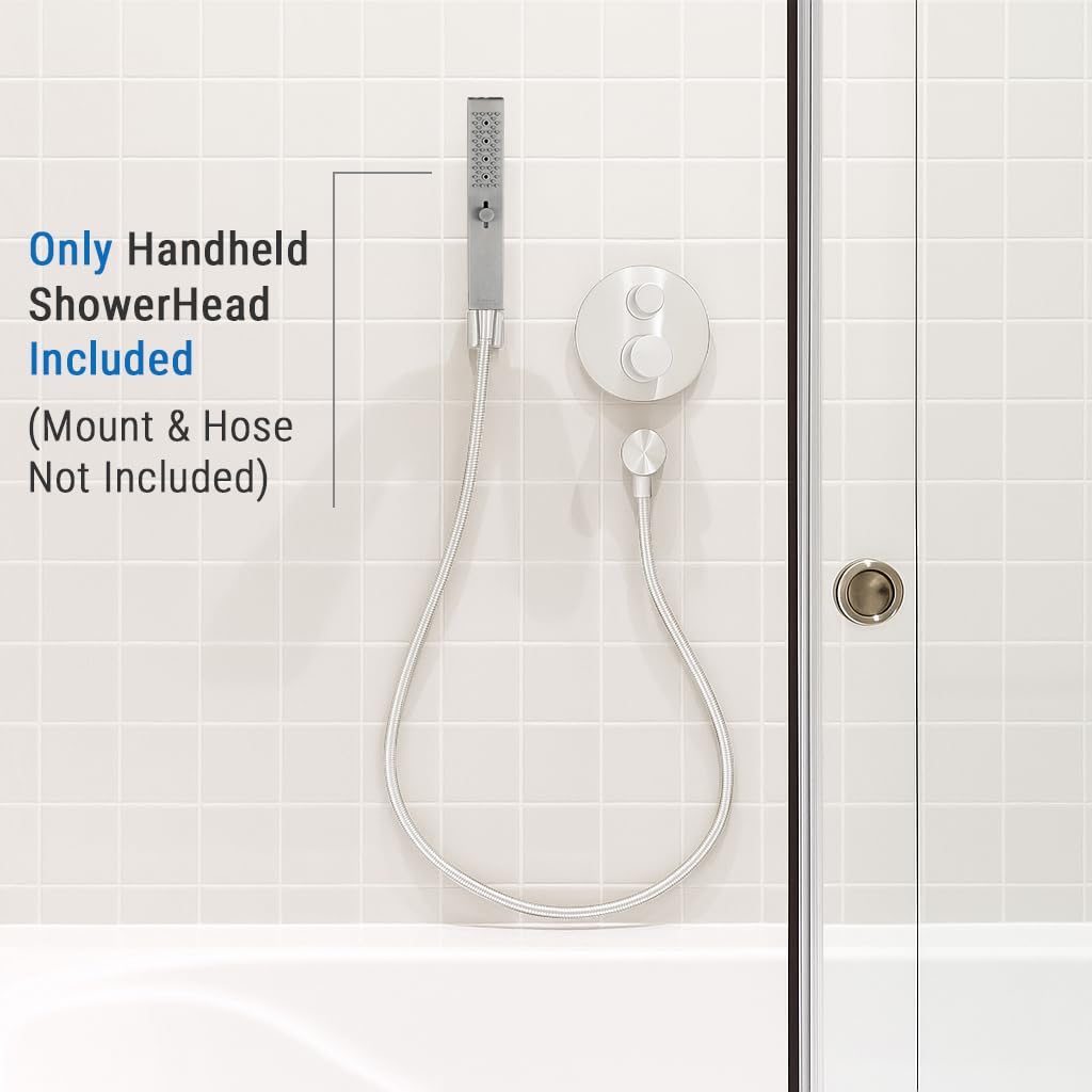 All Metal Square 3 Function Handheld Shower Head(Brushed Nickel)