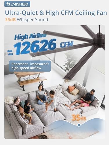 ZMISHIBO 84 Inch Oil Bronze Ceiling Fan - Image 2