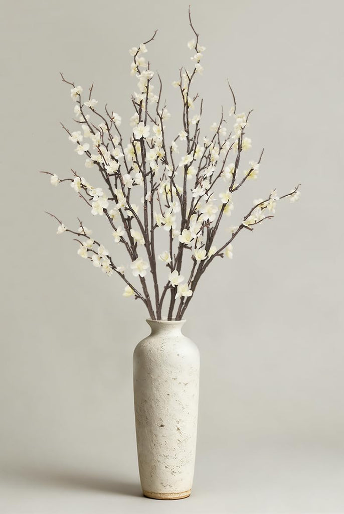 4 Pcs Cherry Blossom Branches 39 Inch White Fake Flowers
