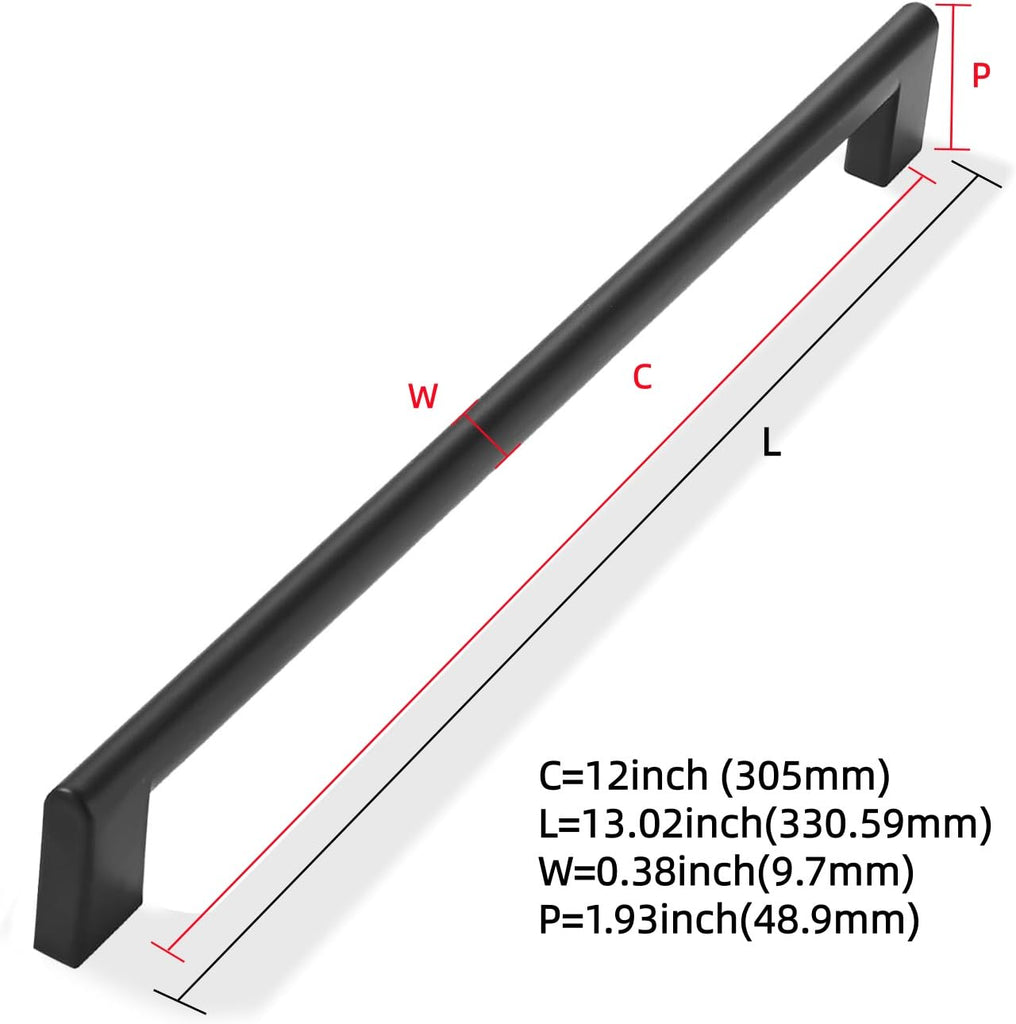 Appliance Handle Pull Inch Hole Center 1 Pack Matte Black Cabinet Pulls Heavy Duty Solid Kitchen Drawer Handle
