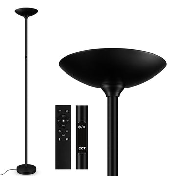 Dimmable Floor Lamp, Black, 30W LED Torchiere Standing Lamp