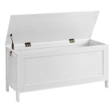 Toy Box, Retro Wooden Look Storage Chest with Safety Hinge, Entryway Storage Bench Supports 330 lb, 39.4 x 15.7 x