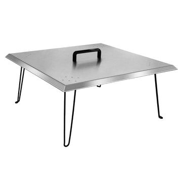 Heat Deflector 24x24x13 Inch, Stainless Steel Fire Pit Cover 1.5mm Thick, Square Fire Pit Burner Cover to Push Heat