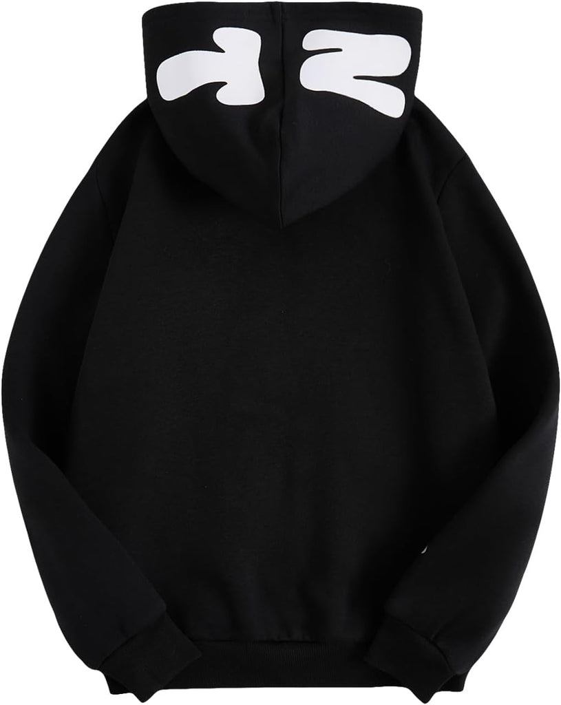 Boy's Zip Up Hoodies Y2k Letter Graphic Sweatshirt