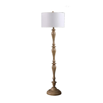 Coastal Wood Effect Polyresin Floor Lamp, 61.5"