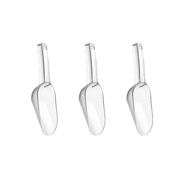 3PCS Clear Plastic Ice Scoop, 6 ounces Alec Ice Scoops, Scoop for Ice Bucket Ice, Popcorn, Coffee Beans, Flour (6 oz.)