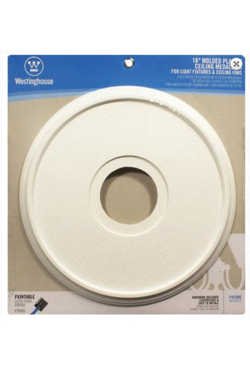 7703500 Lighting Ceiling Medallions, Molded Plastic, 16 Inch Dia, 15-3/4", White