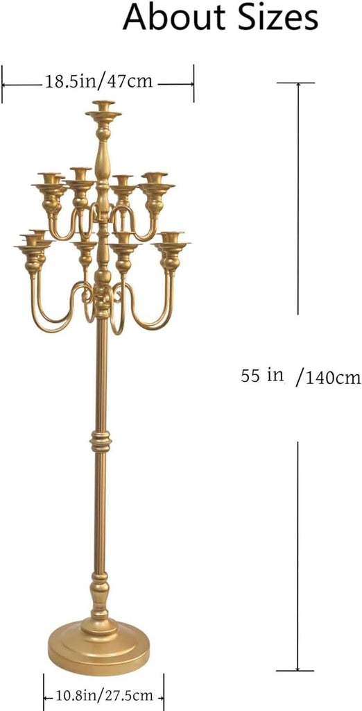Floor Candelabra Tall 13 Arms Candle Holdersandlestick for Taper Candle and Floral Centerpiece Stand Wedding Event