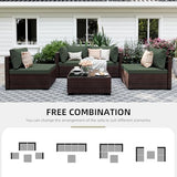 5-Piece Wicker Outdoor Patio Furniture Set | Brown for Backyard, Garden & Porch