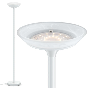 Torchiere Floor Lamp, 30W Super Bright LED Standing Lamp, Stepless Dimmable Pole Lamp with 3000K Lighting, Glass