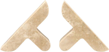 Stone Bookend Travertine Herringbone Minimalist with Natural Texture Keeps Books Upright Adds Calm Sculptural
