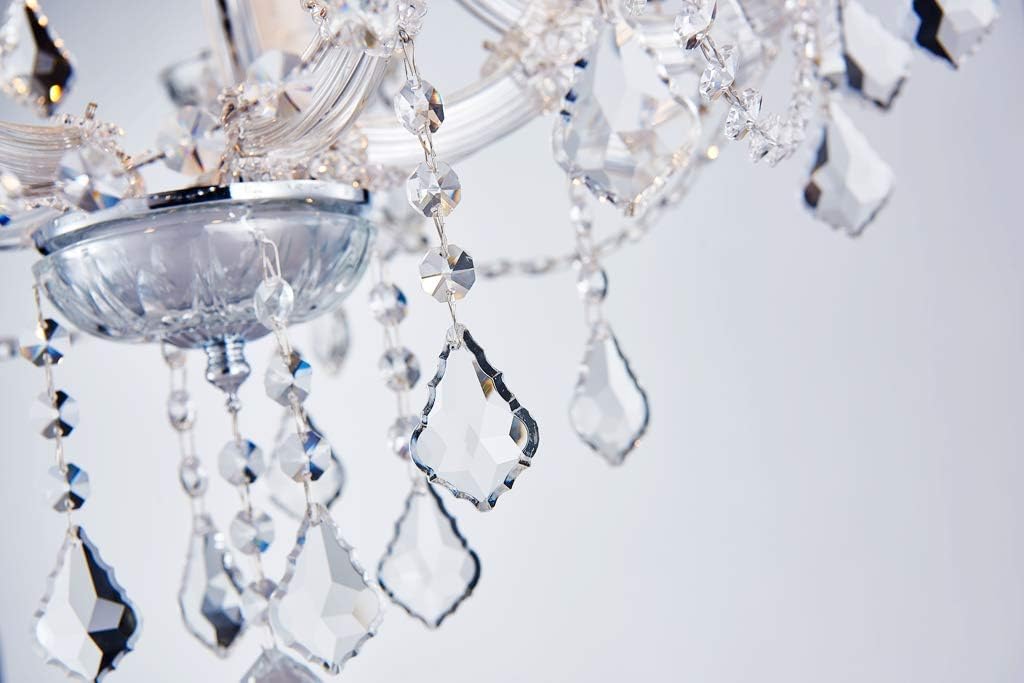 5 Light Crystal Maria Theresa Chandelier, Modern K9 Crystal Chandelier Lighting,Crystal Pendant Lighting Fixture for Dining Room,Bedroom,Living Room,H22 x W20 with Adjustable Chain A100-B07Y2VCWKN