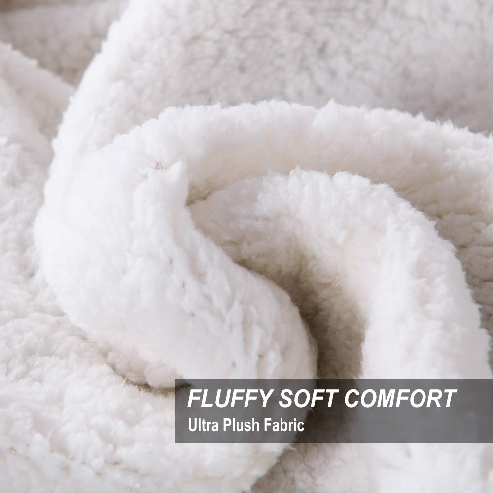 Flannel Blanket Reversible Sherpa Throw Blanket Super Soft Fuzzy Plush Microfiber for Fur Baby/Gift