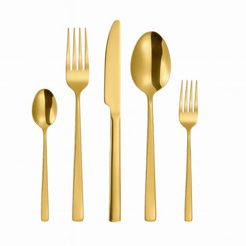 Silverware Set for 6, 30-Piece Oxford Flatware Set, Flat Handle Stainless Steel Cutlery Set with Fork Knife Spoon
