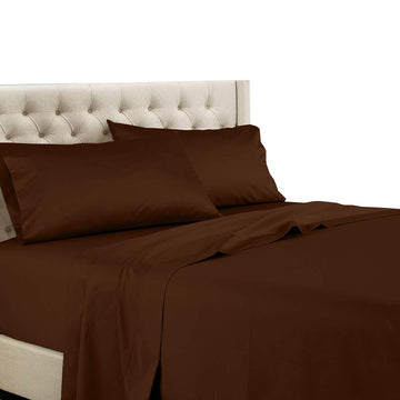 Tradition Twin XL 100% Cotton Sateen Sheet Set, Chocolate