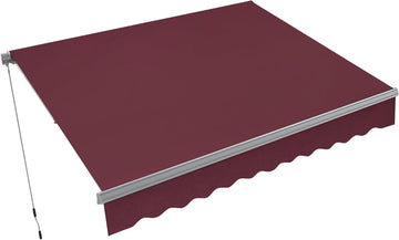 Patio Awning 12x8 Feet Sunshade Canopy for Manual Retractable Awnings, with Aluminum Frame and 280G Polyester Fabric