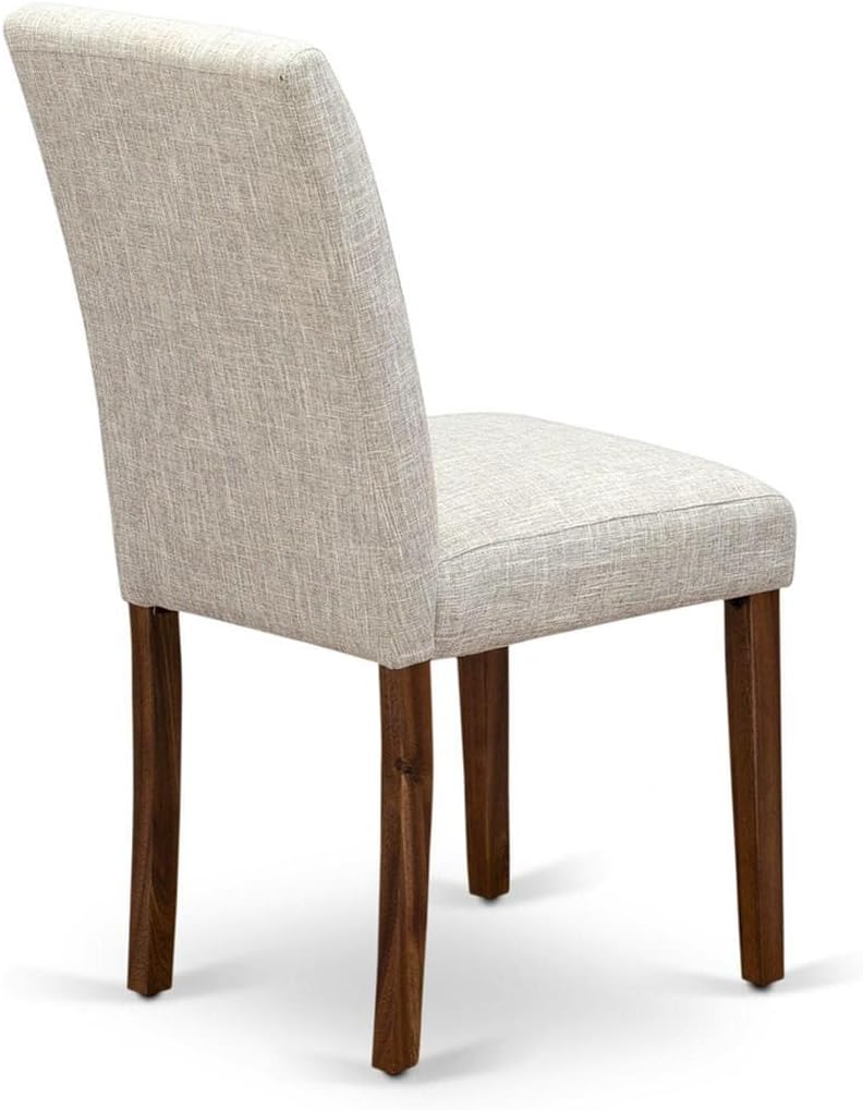 Abbott Classic Parson Chairs - Doeskin Linen Fabric Padded Dining Chairs, Set of 2, Natural