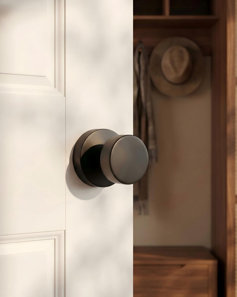 Matte Black Door Knobs Interior, Black Dummy Door Knobs 4 Pcs