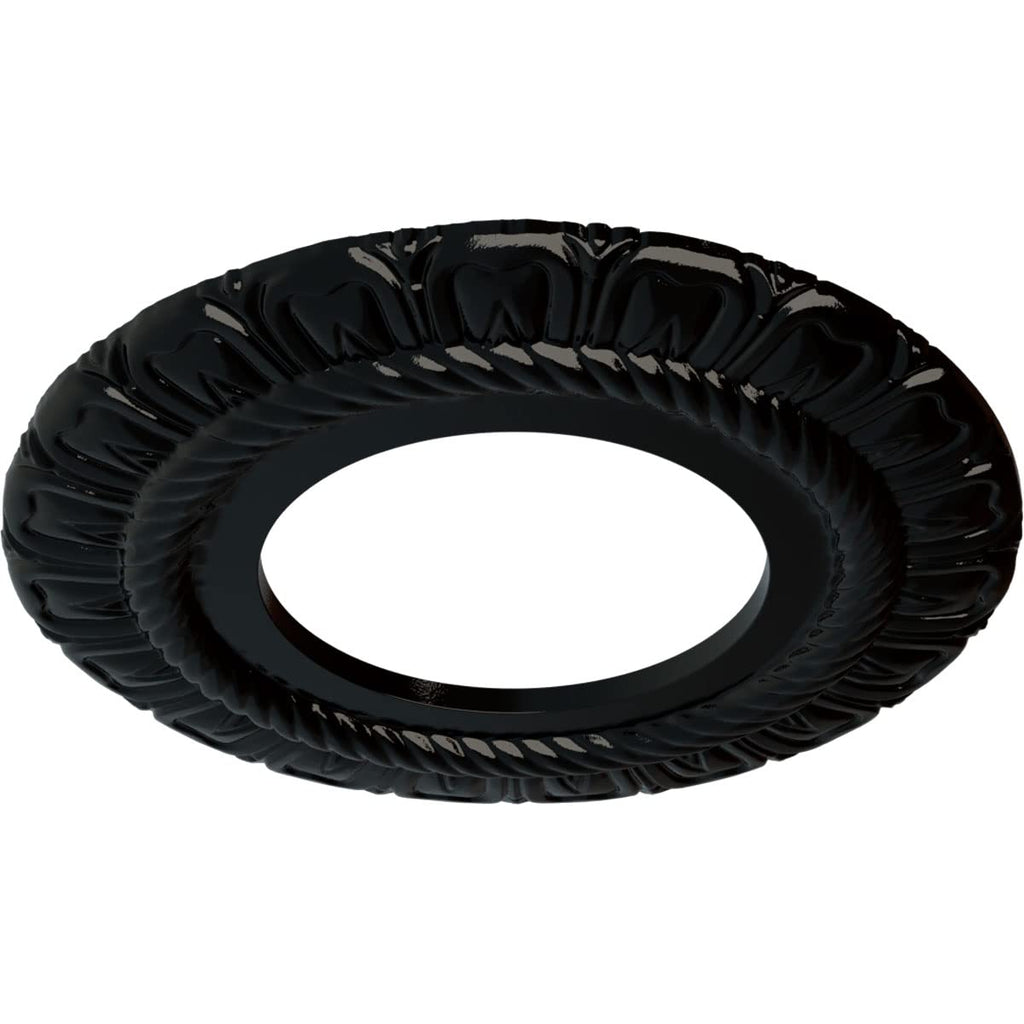 9"OD x 4 1/2"ID x 1/2"P Claremont Ceiling Medallion, Black Pearl