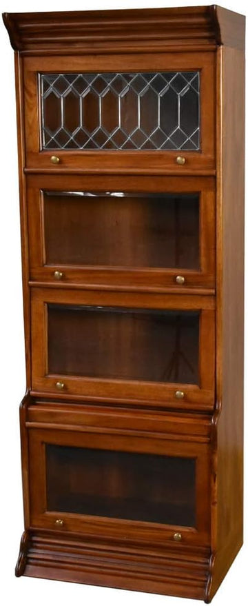 Legacy 4 Stack Barrister Bookcase - Light Brown Walnut