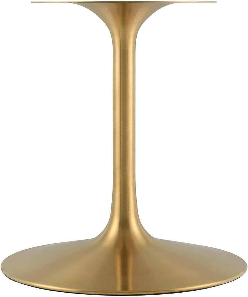 Inspired Tulip Style Oval Pedestal Dining Table — Gold Cherry Walnut, 78″ Oval