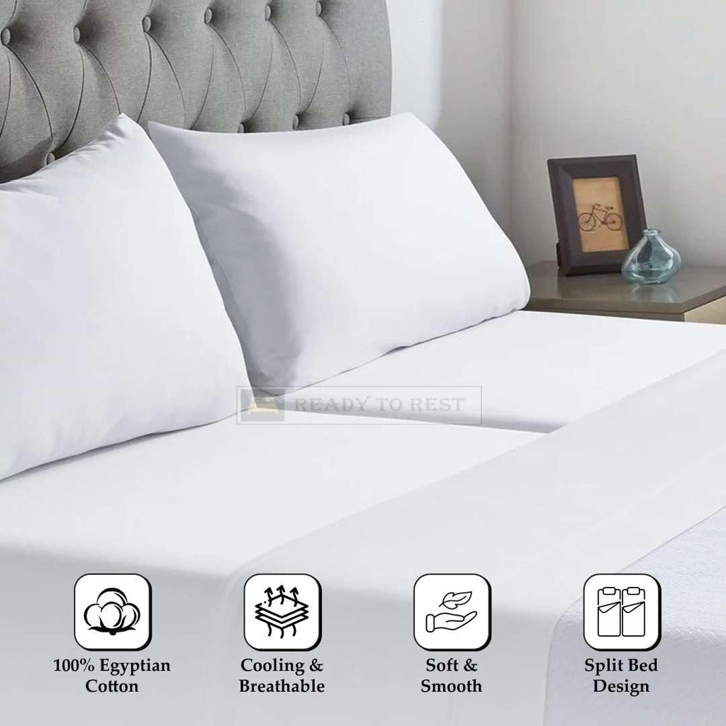 100% Egyptian Cotton Split California King Sheets Sets for Adjustable Bed 5 Piece, Fits Mattress Upto 16" Deep, Ultra