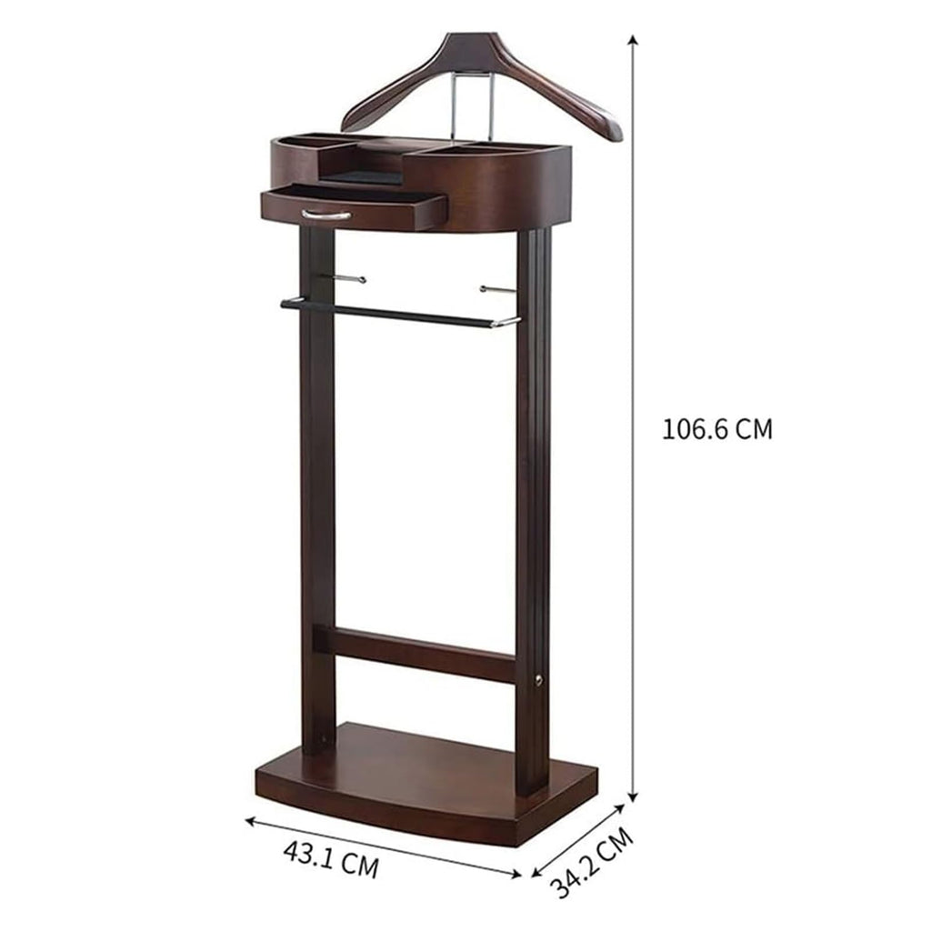 Suit Valet Stands for Men Women with Drawer, Tray, Trouser Bar & Hooks, Freestanding Clothing Valet Stand Suit Valet