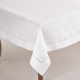 Classic Solid Color Hemstitched Border Tablecloth for Dining Table, Banquet, Wedding, Family Dinner 