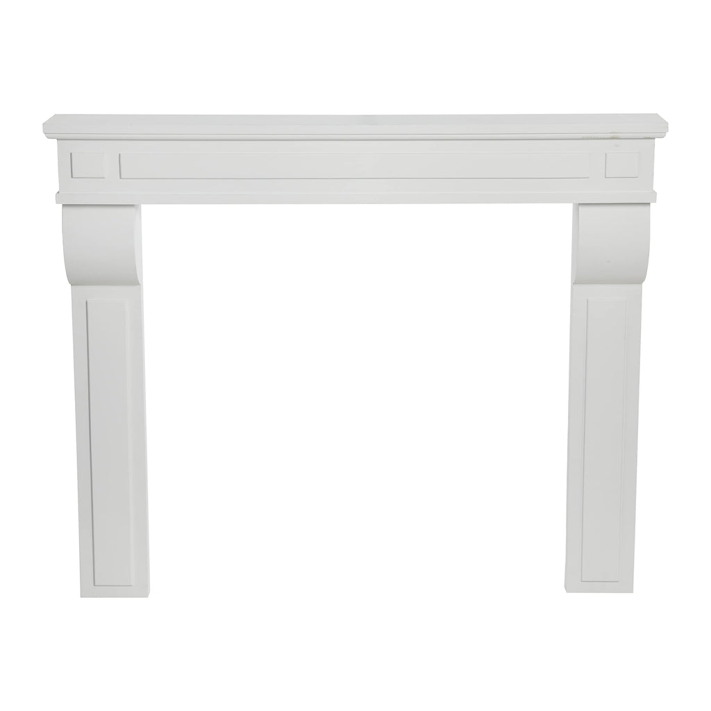 Lodge Decorative Fireplace Mantel, Flat Paintable White