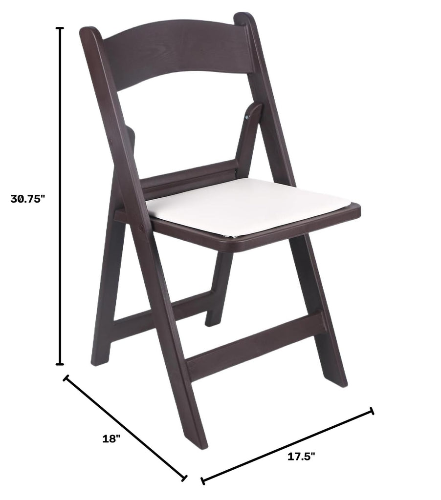 Resin Folding Chair Vinyl Padded Seat Indoor Outdoor Lightweight Set Event Party Picnic Kitchen Dining Church School