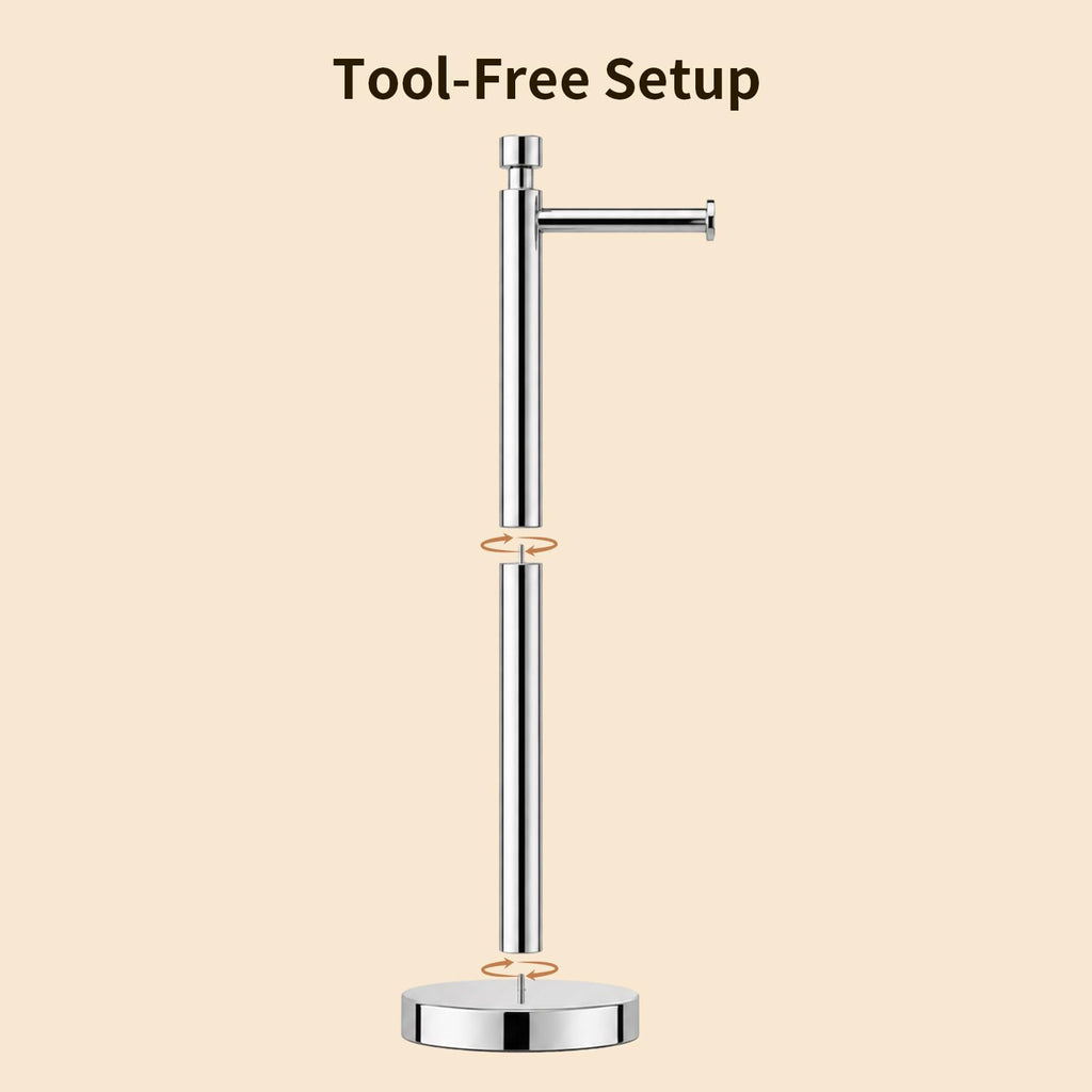 Toilet Paper Holder Stand with Weighted Base, Chrome