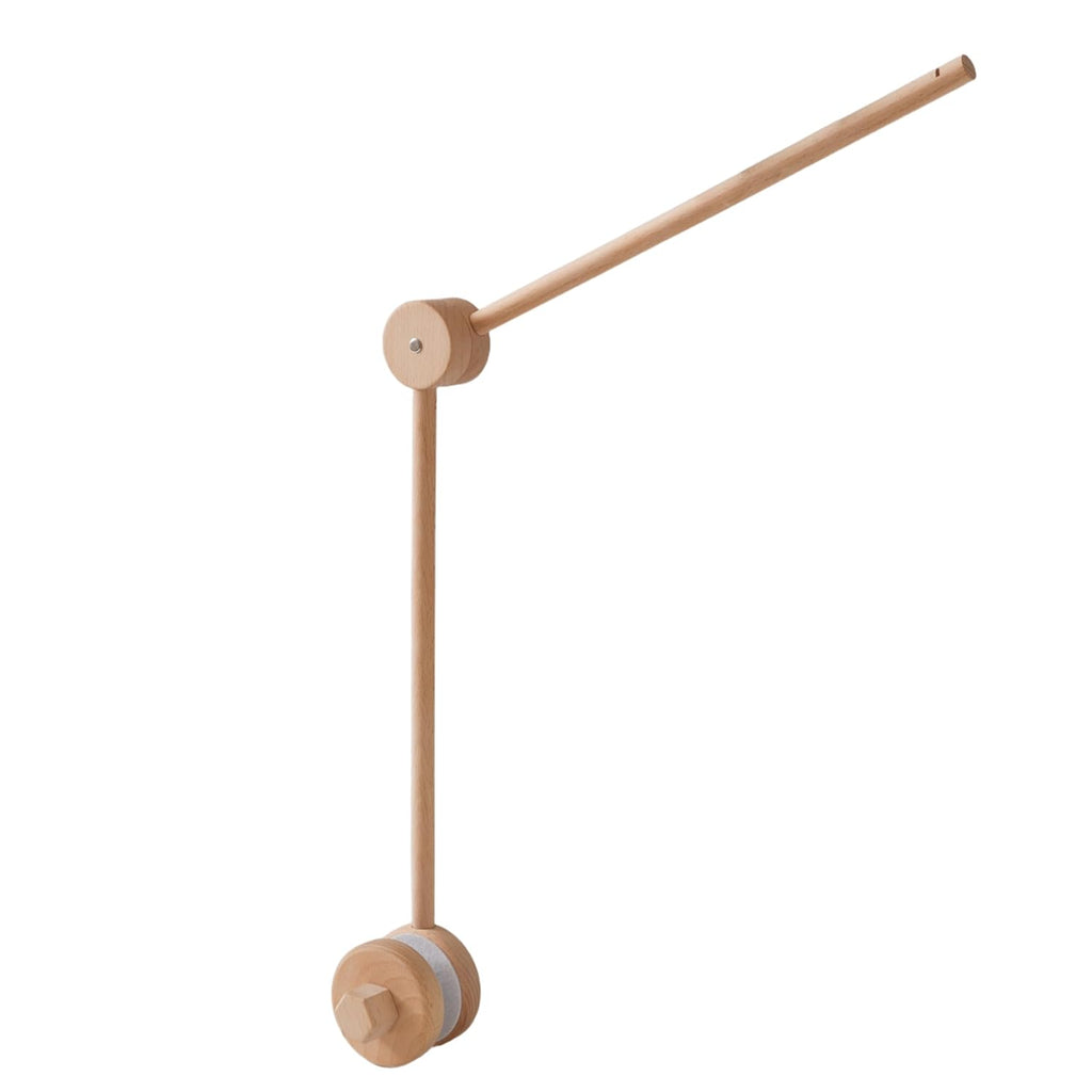 Crib Mobile Arm Wooden Holder - Baby Mobile Hanger with 360° Vertical Adjustment, Stabilizing Attachment for Added