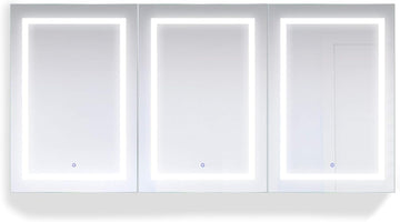 LED Medicine Cabinet 72 Inch X 36 Inch | Recessed or Surface Mount Mirror Cabinet w/Dimmer & Defogger + 3X Makeup