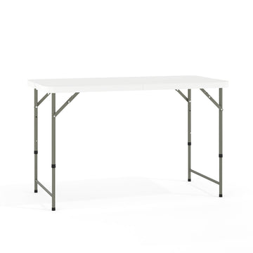 4-Foot Bi-Fold Granite White Plastic Folding Table
