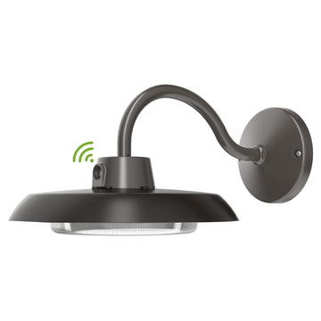 50W LED Gooseneck Barn Light 10 Inch Outdoor Farmhouse Wall Light with Dusk to Dawn Photocell Pole/Wall Mounted Area