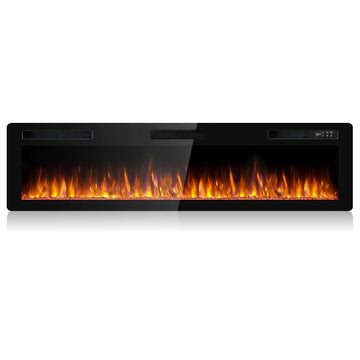 72 inch Ultra-Thin Silence Electric Fireplace, Recessed Wall Mounted