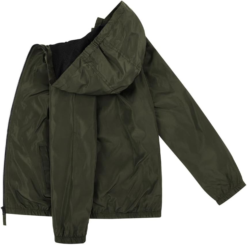 Boys Waterproof Rain Jacket Windbreaker Lightweight Coat Kids Raincoat Outerwear