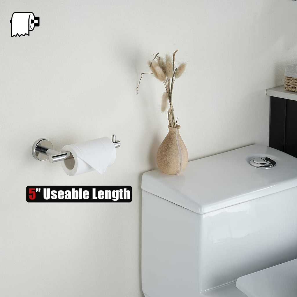Bathroom Hardware Towel Bar Set, 5-Piece Bath Accessories Set Polished Chrome Wall Mount Includes 24 in Towel Bar, 9