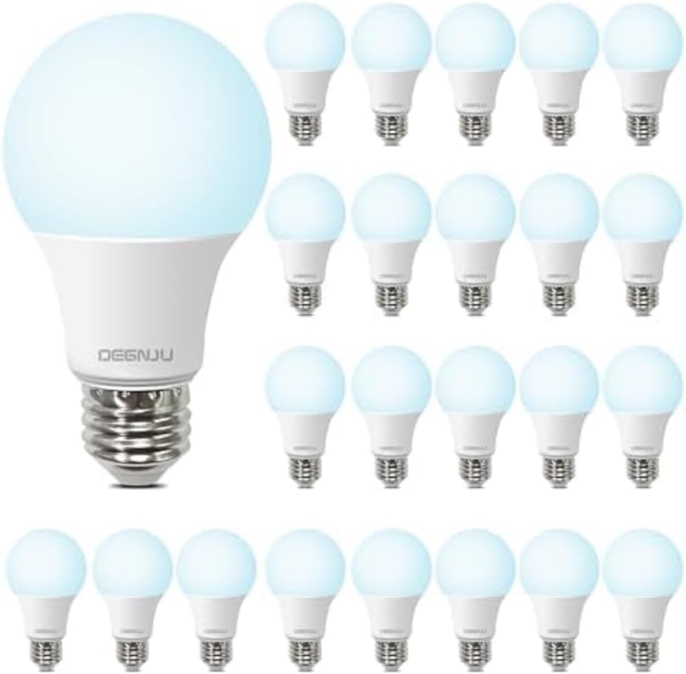 LED Light Bulbs Daylight 5000K, 60 Watt Equivalent LED Bulbs, A19 Standard Bulbs, 800 LM, 15000 Hours, E26 Base, Non