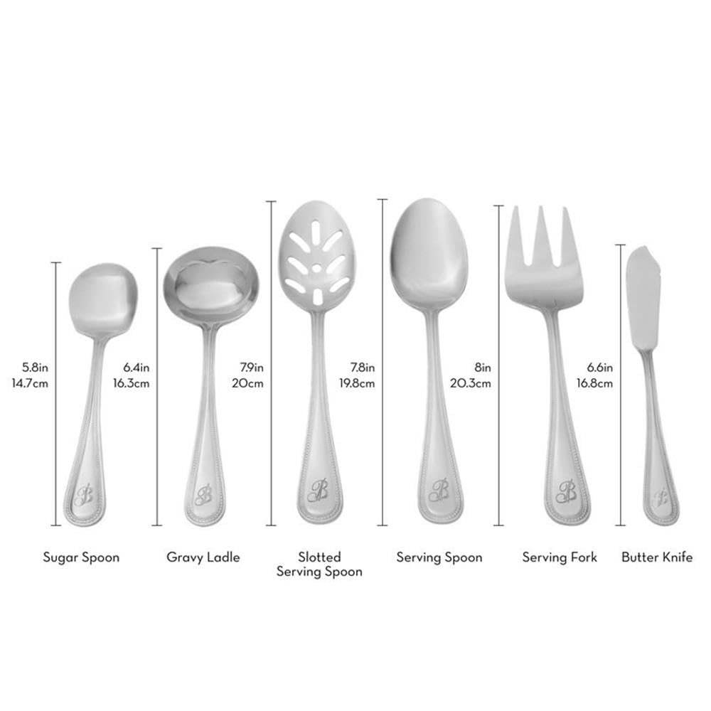 46-Piece Stainless Steel Flatware Set with Beaded Design