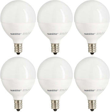 G16.5 Light Bulb LED, 5W (40W Equiv.), 350 Lumens, Dimmable, Type G Globe Shape E12 Candelabra Base, Short Bulbs