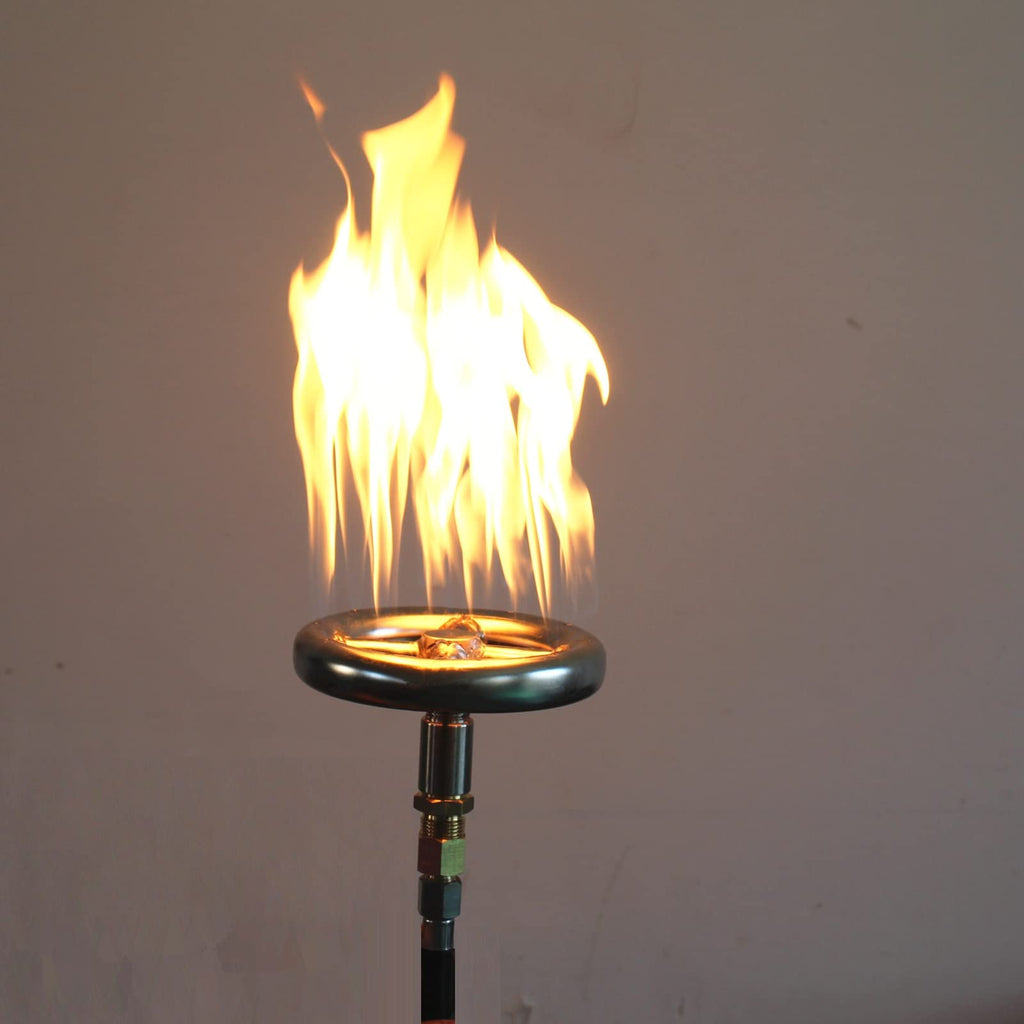 6" Round Fire Pit Burner Ring - 1/2" Air Mixer Valve, 88, 000 BTU, Compatible with Natural Gas & Propane, for Outdoor