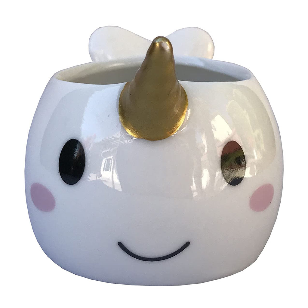Planter for Succulent Plant Ceramic Plant Pots Indoor, Novelty Planters Garden (Wale w Gold Horn, 2)