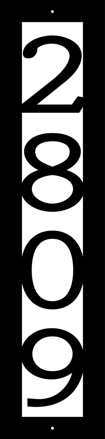 Marker - Vertical House Number - Metal Address Sign - House Numbers for Outside