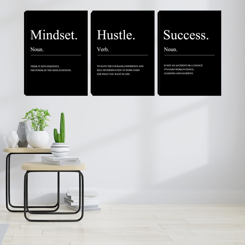 Motivational Wall Decor 3 Pieces Success Paintings Motivational Posters Prints Office Wall Decor Inspirational Canvas