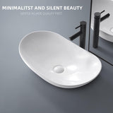 24'' X 13.8'' Large Oval Vessel Sink with Pop Up Drain,Bathroom Vessel Sinks,Bathroom Sinks Above Counter,White