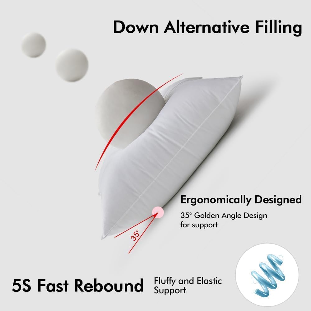 22x22 Pillow Inserts,Down Alternative Throw Pillows - Set of 2