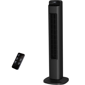 Portable Tower Fan, 80°Oscillation Fan, with Remote Control, Standing Bladeless Fan, 5 Speeds and 3 Modes, Low Noise