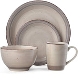 Sadie 16-Piece Cream Dinnerware Set, Service for 4, Durable Stoneware Plates and Bowls with Classic Design
